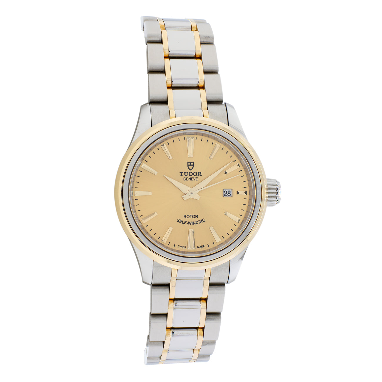 Exclusive Tudor Stainless Steel 18K Yellow Gold Style 12103 — Front View