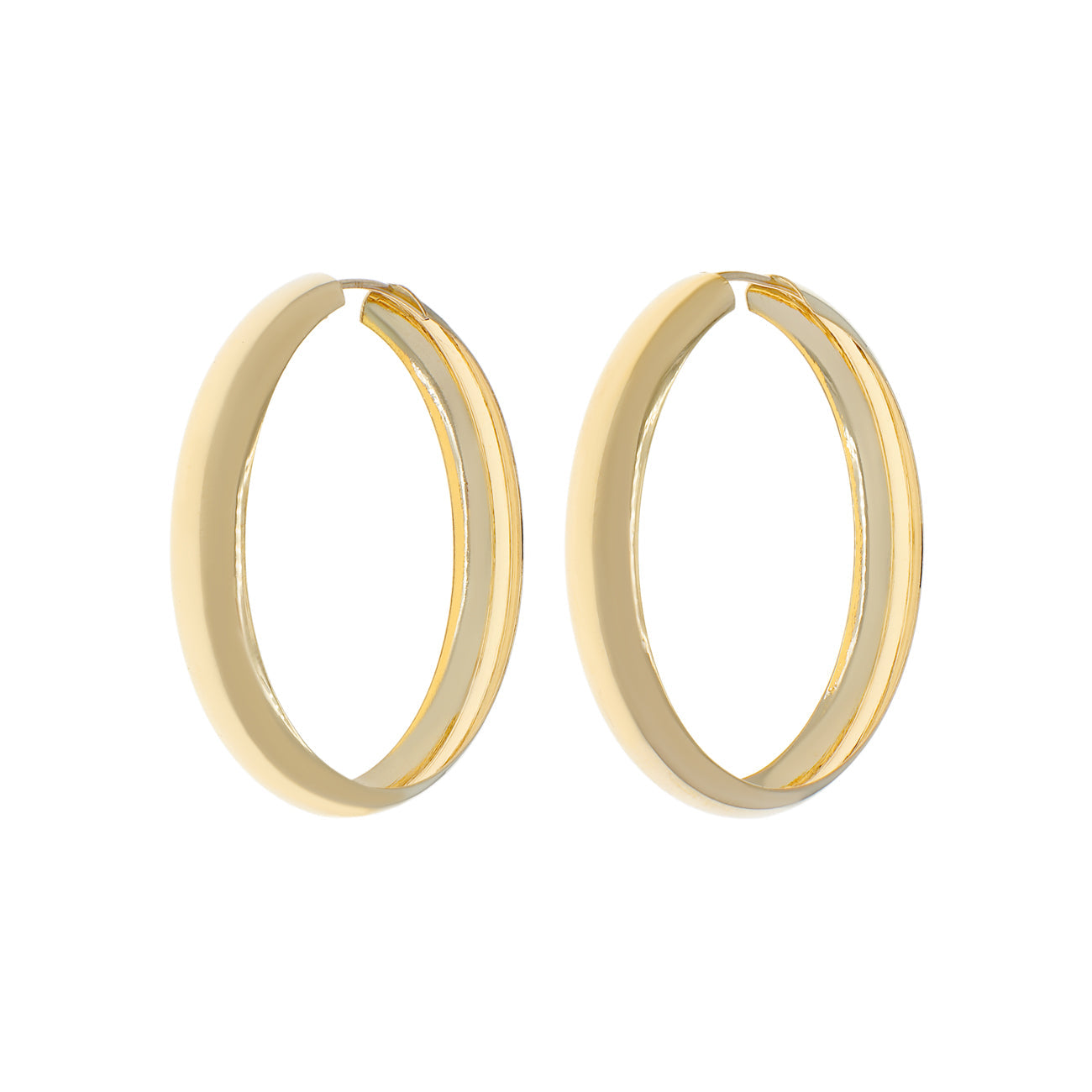 Exclusive 18K Yellow Gold Hoop Earrings — Side View