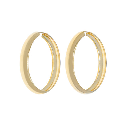 Exclusive 18K Yellow Gold Hoop Earrings — Side View