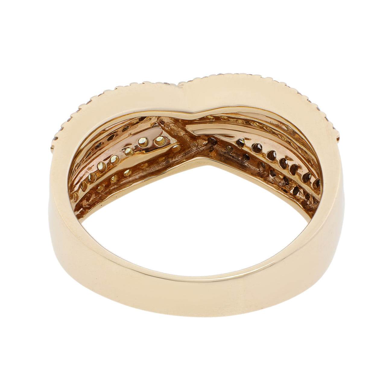 Exclusive 14K Yellow Gold 1.17 Carat Fancy Yellow & Brown Diamonds — Side View