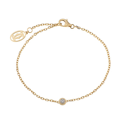 Exclusive Cartier 18K Yellow Gold Diamond Small d'Amour Bracelet — Front View