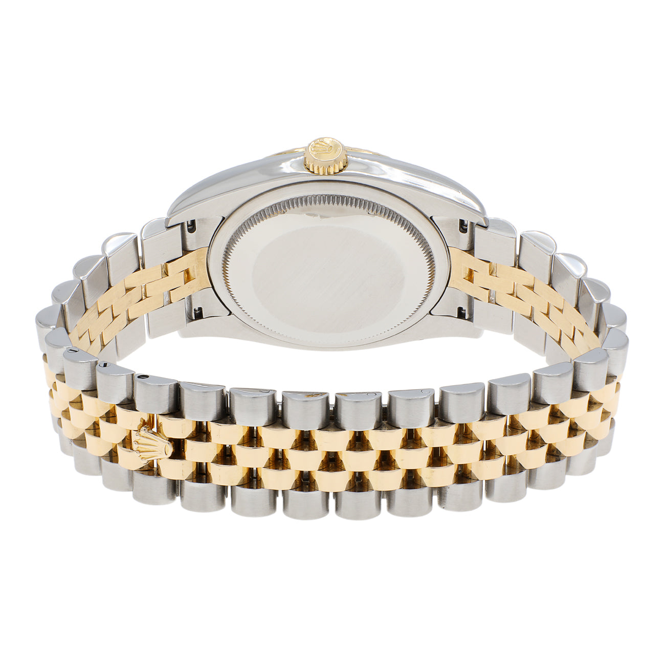 Exclusive Rolex 18K Yellow Gold Stainless Steel Diamond Datejust 36 116233 — Top View