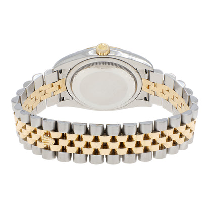 Exclusive Rolex 18K Yellow Gold Stainless Steel Diamond Datejust 36 116233 — Top View