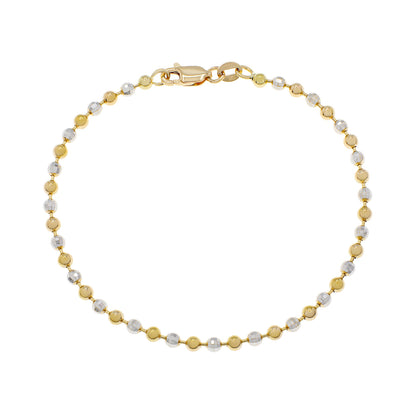 Exclusive 18K Yellow/White Gold Italian Bead Bracelet — Front View