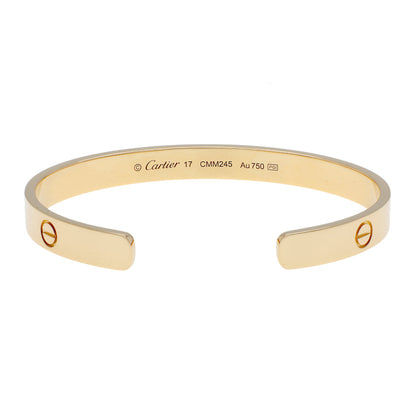 Exclusive Cartier 18K Yellow Gold Love Cuff Bracelet — Side View