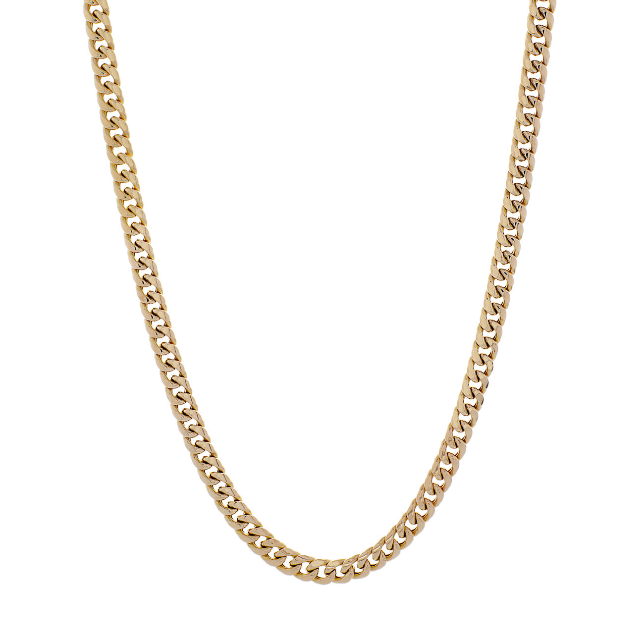 Exclusive 10K Yellow Gold Curb Link Chain — Front View