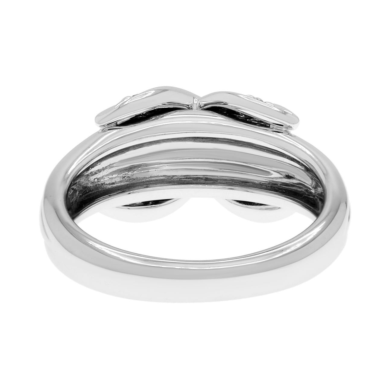 Exclusive Tiffany & Co. 18K White Gold Diamond Signature X Ring — Side View