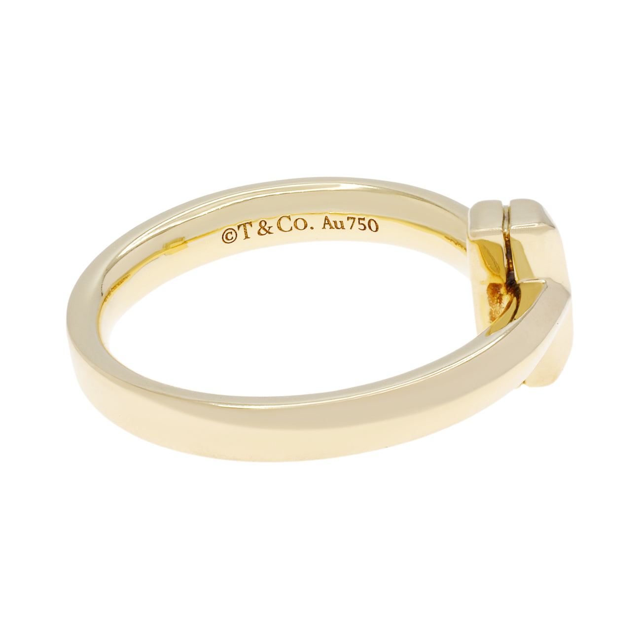 Exclusive Tiffany & Co. 18K Yellow Gold Diamond T1 Ring — Side View