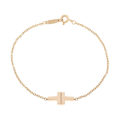 Exclusive Tiffany & Co. 18K Yellow Gold T Chain Bracelet — Front View