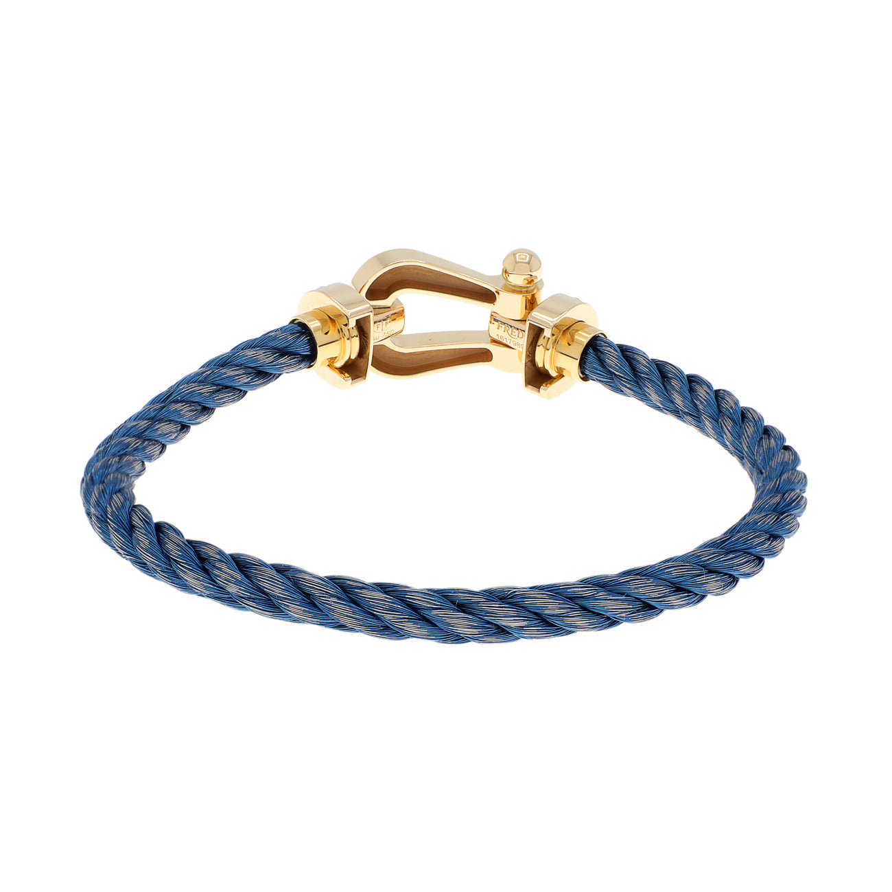 Exclusive FRED 18K Yellow Gold Diamond Force 10 Large Cable Bracelet — Top View