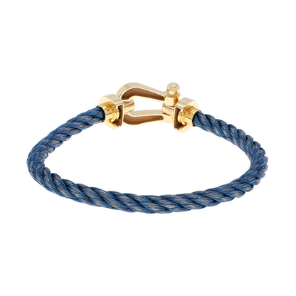 Exclusive FRED 18K Yellow Gold Diamond Force 10 Large Cable Bracelet — Top View