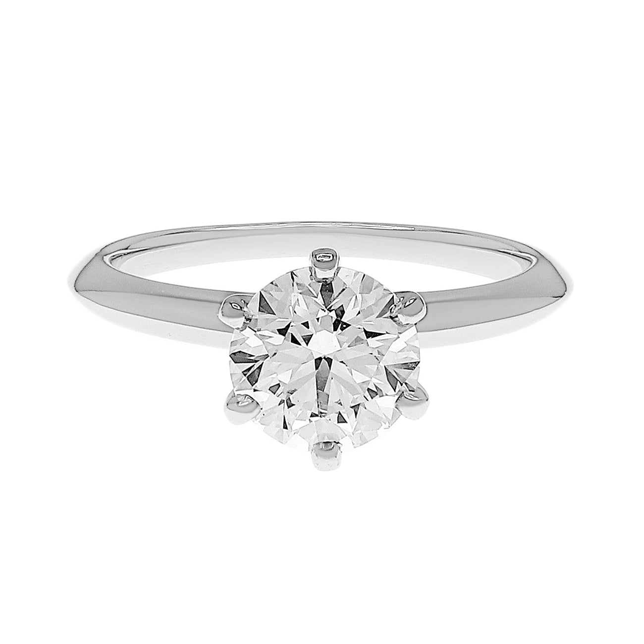 Exclusive Tiffany & Co. Platinum 1.73 Carat Diamond Solitaire Engagement Ring — Front View
