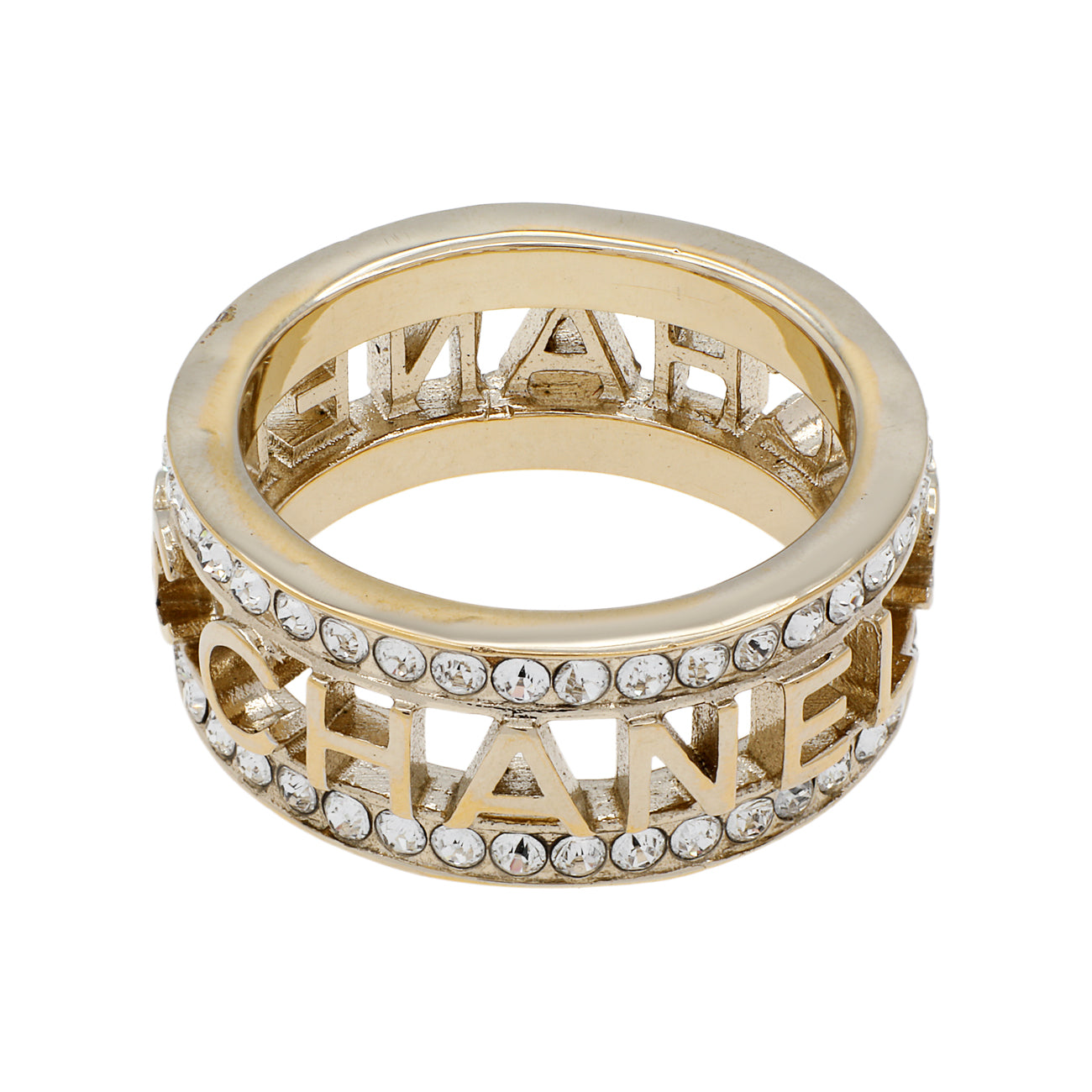 Exclusive Chanel Crystal CC Ring — Side View