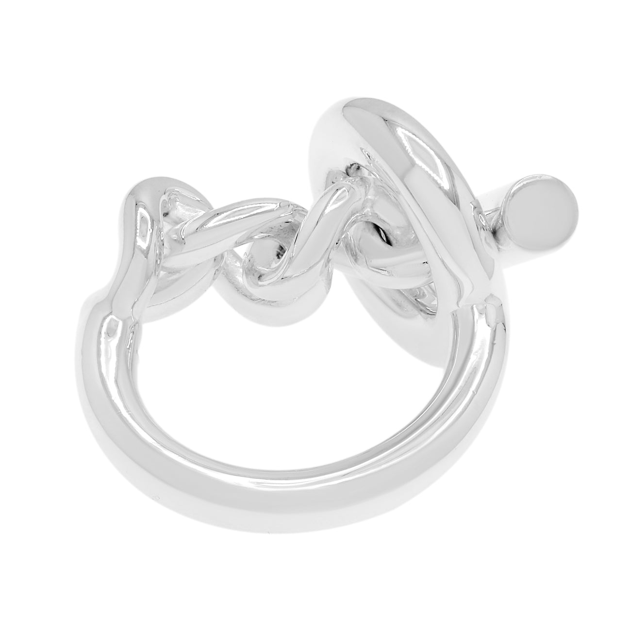 Exclusive Hermes Sterling Silver Large Croisette Ring — Side View
