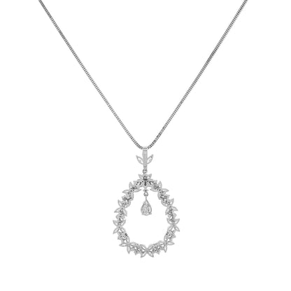 Exclusive 18K White Gold 3.73 Carat Teardrop Diamond Cluster Pendant — Side View