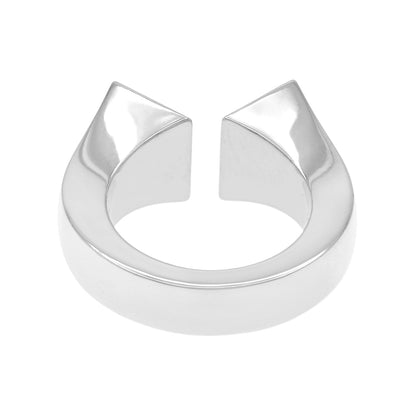 Exclusive Hermes Sterling Silver Large Clou de Forge Ring — Side View