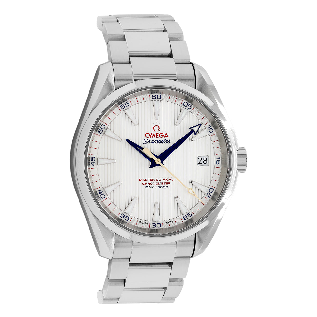 Exclusive Omega Stainless Steel Seamaster Aqua Terra 231.10.42.21.02.004 — Front View