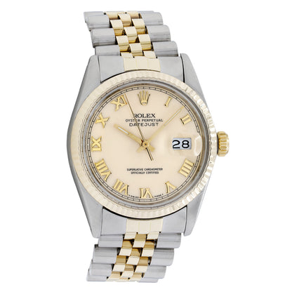 Exclusive Rolex Stainless Steel 18K Yellow Gold Datejust 36 16013 — Front View