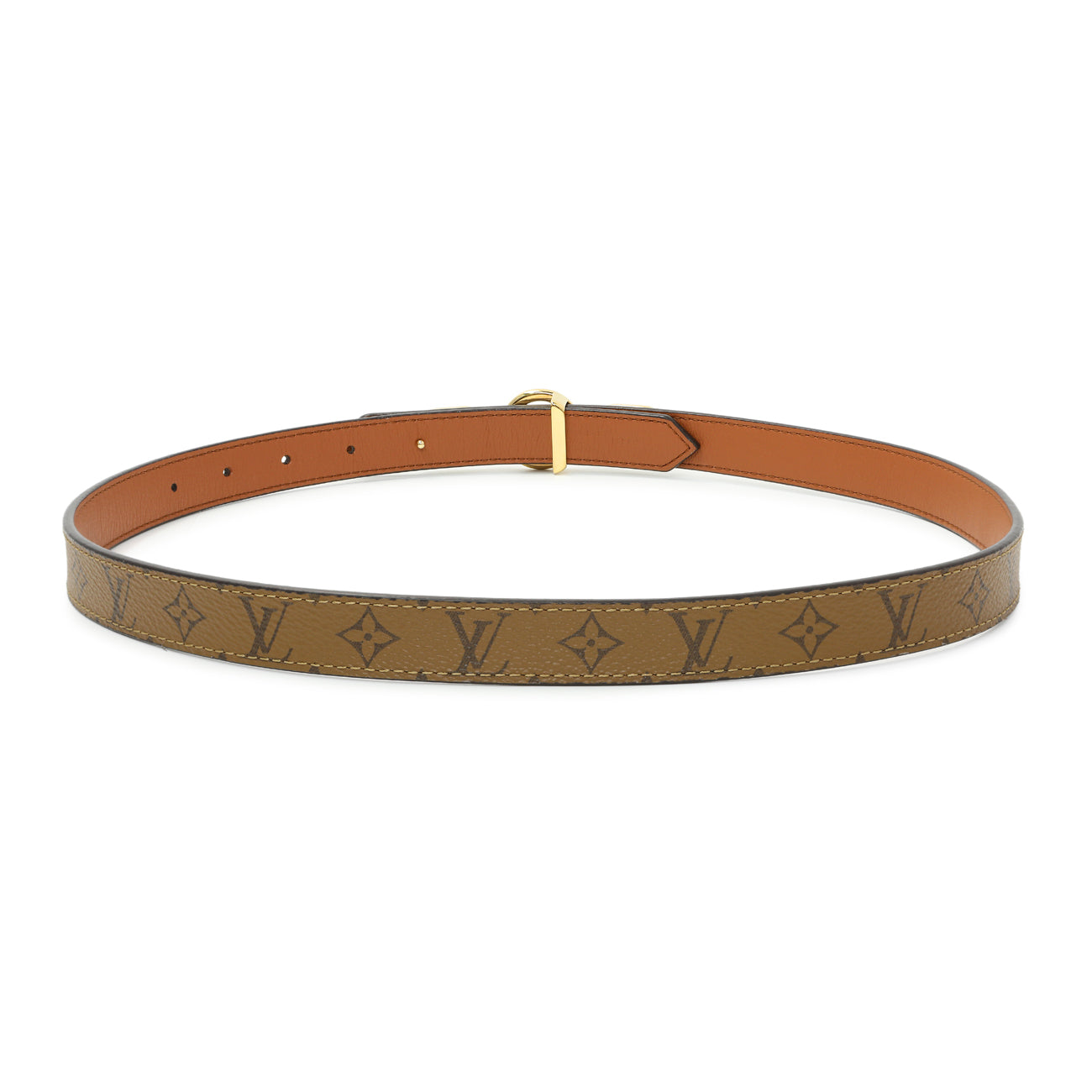 Exclusive Louis Vuitton Reverse Monogram LV Cricle Prime Reversible Belt — Side View