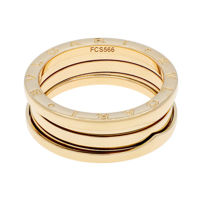 Exclusive Bulgari 18K Yellow Gold B.zero1 Three-Band Ring — Side View