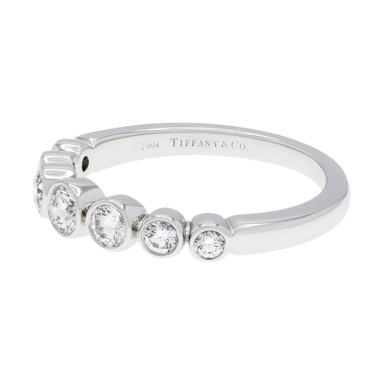 Exclusive Tiffany & Co. Platinum Diamond Graduated Jazz Ring — Side View