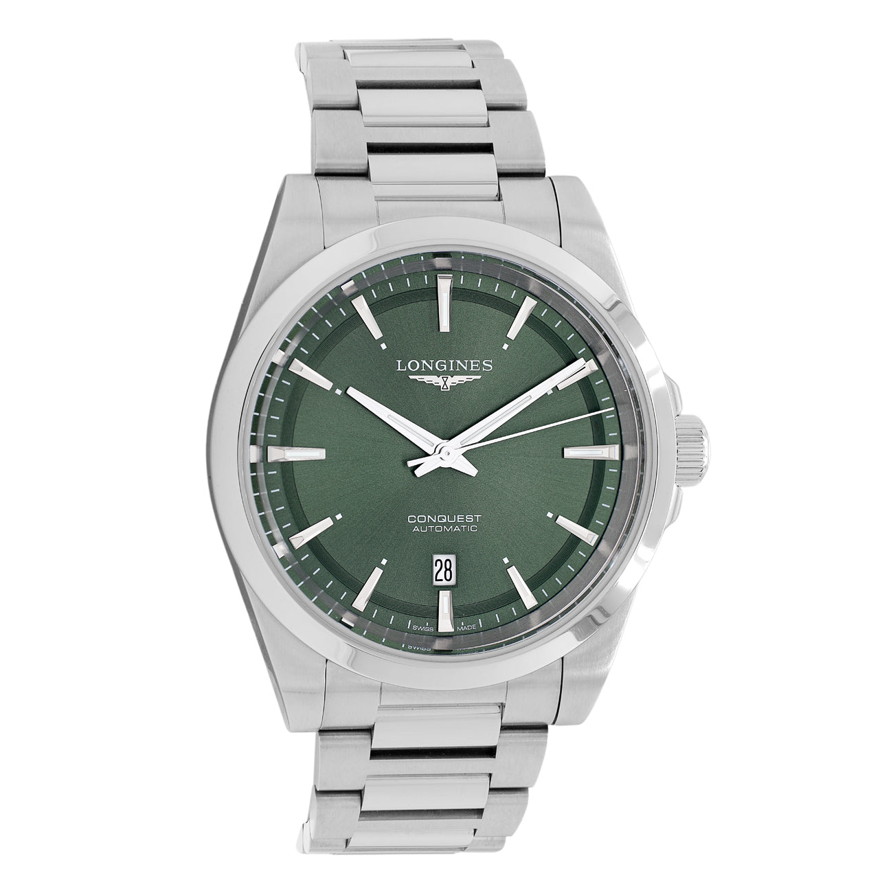 Exclusive Longines Stainless Steel Conquest L3.830.4.02.6 — Front View