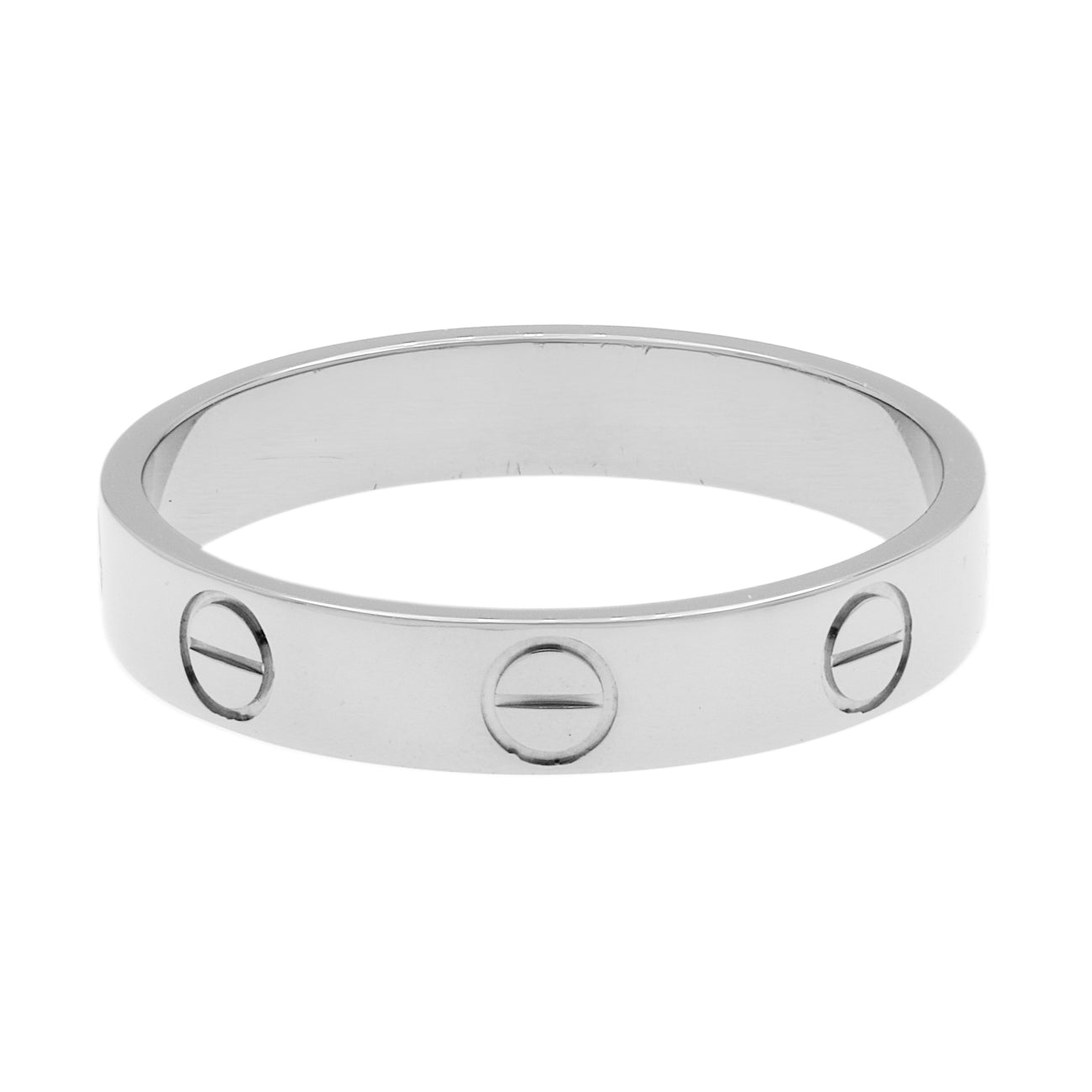 Exclusive Cartier 18K White Gold Love Wedding Band Ring — Side View