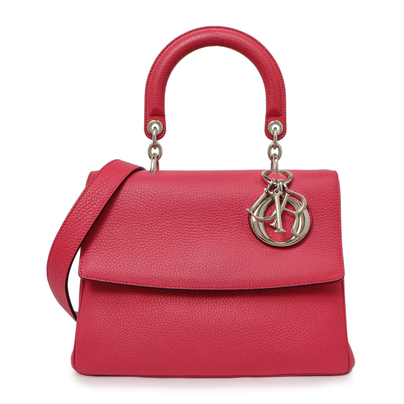 Exclusive Christian Dior Pink Bullcalf Small Be Dior Flap — Front View