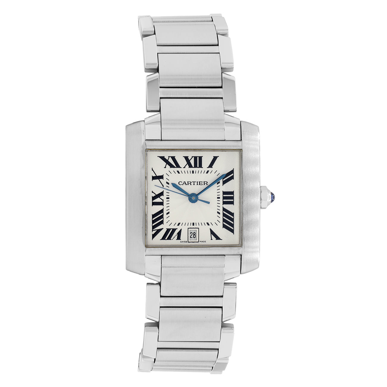 Exclusive Cartier Stainless Steel Tank Francaise W51002Q3 — Front View