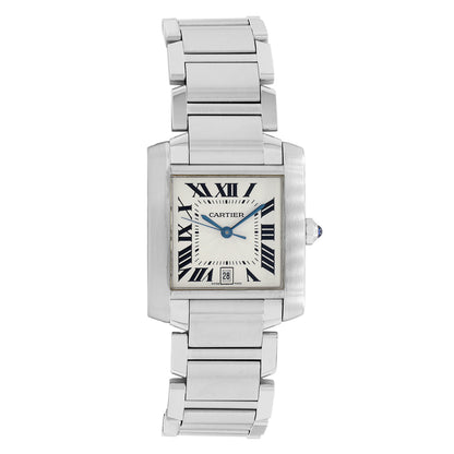 Exclusive Cartier Stainless Steel Tank Francaise W51002Q3 — Front View