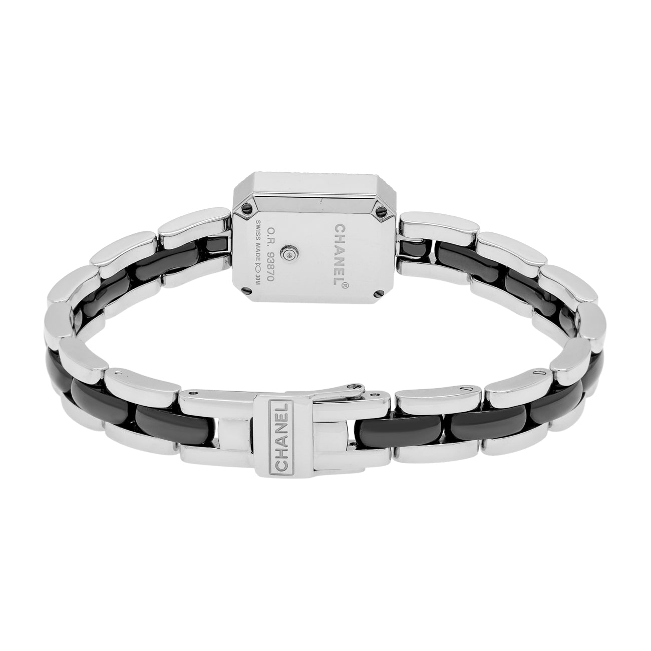 Exclusive Chanel Stainless Steel Black Ceramic Diamond Premiere H2163 — Side View
