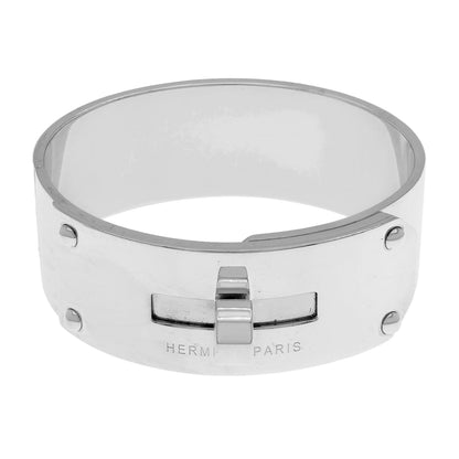 Exclusive Hermes Sterling Silver Kelly Bracelet MM — Front View