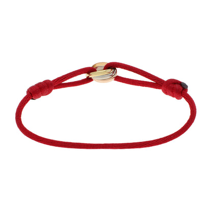 Exclusive Cartier 18K White Yellow Rose Gold Trinity Bracelet — Side View