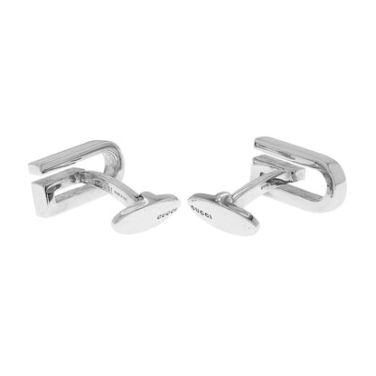 Exclusive Gucci Sterling Silver G Logo Cufflinks — Back View