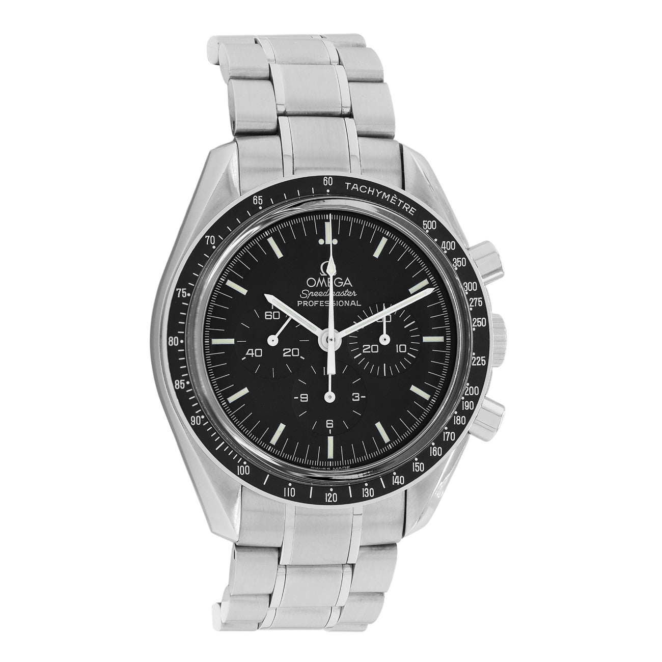 Exclusive Omega Stainless Steel Speedmaster Professional Moonwatch 3573.50.00 — Front View
