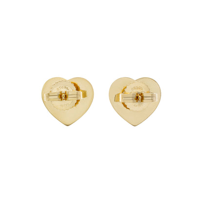 Exclusive Tiffany & Co. 18K Yellow Gold Heart Tag Stud Earrings — Side View