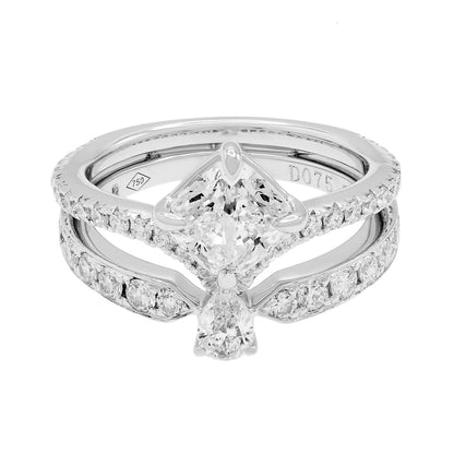 Exclusive 18K White Gold 1.01 Carat Cushion Diamond Ring — 4 — Front View