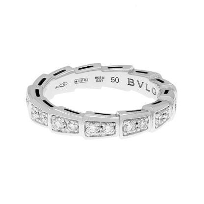 Exclusive Bulgari 18K White Gold Diamond Serpenti Viper Ring — Side View