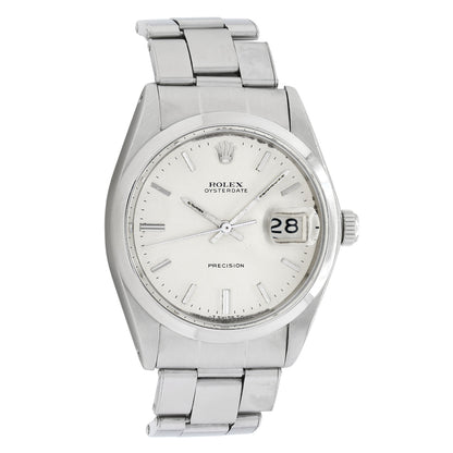 Exclusive Rolex Stainless Steel Oysterdate Precision 6694 — Front View