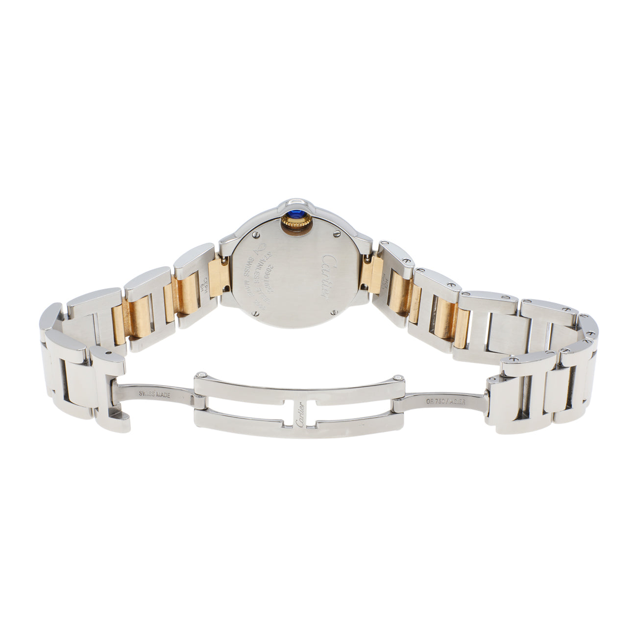Exclusive Cartier Stainless Steel 18K Yellow Gold Ballon Bleu 28mm W2BB0010 — Top View