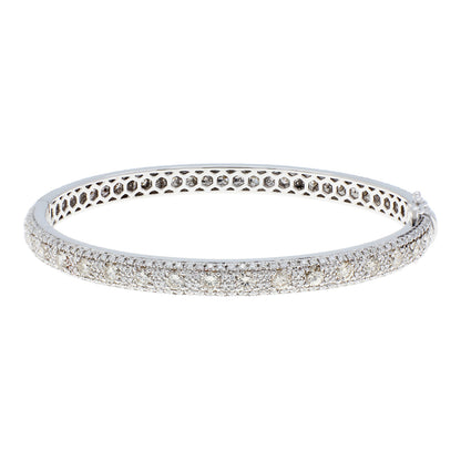 Exclusive 14K White Gold 5.32 Carat Diamond Bangle — Side View