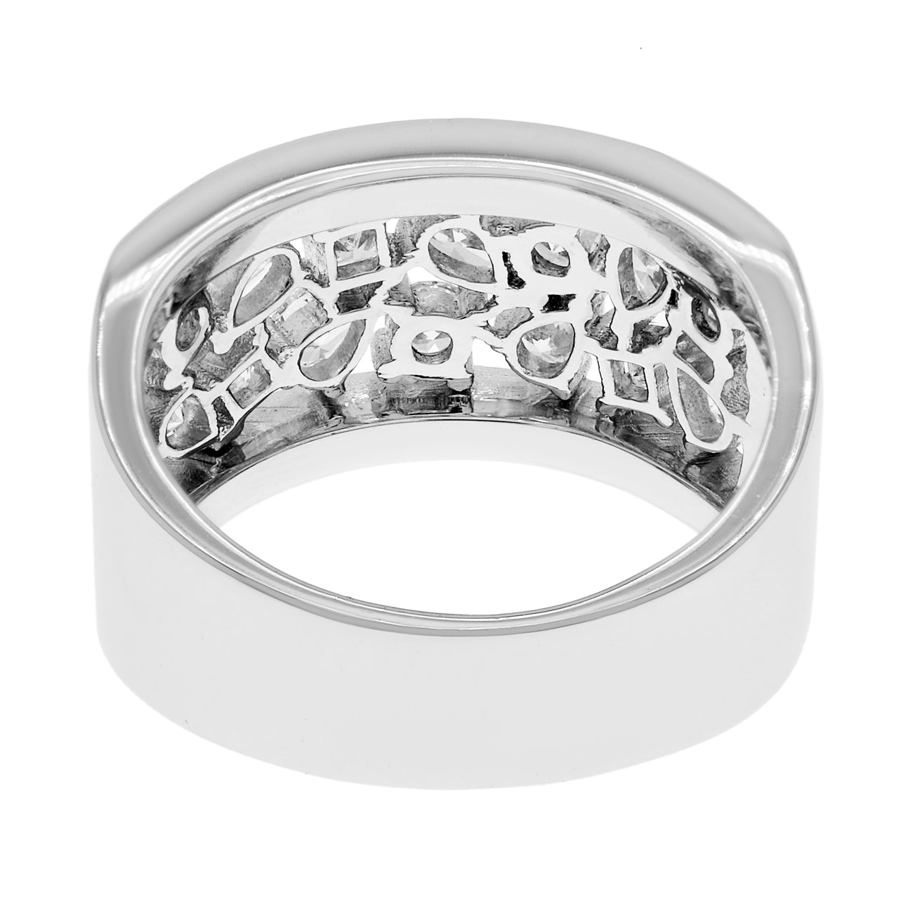 Exclusive 18K White Gold 1.47 Carat Traforato Ring — 7 — Side View
