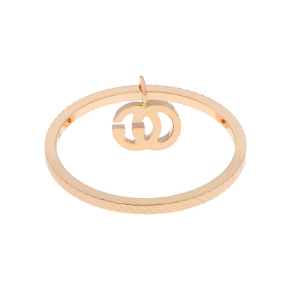 Exclusive Gucci 18K Rose Gold GG Running Charm Ring — Side View