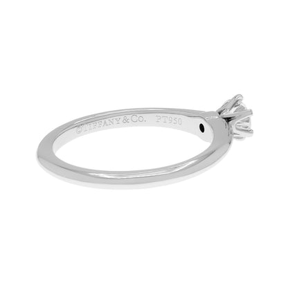 Exclusive Tiffany & Co. Platinum 0.28 Carat Diamond Solitaire Engagement Ring — Side View