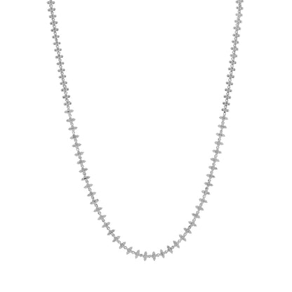 Exclusive 14K White Gold 2.46 Carat Quatrefoil Diamond Necklace — Front View