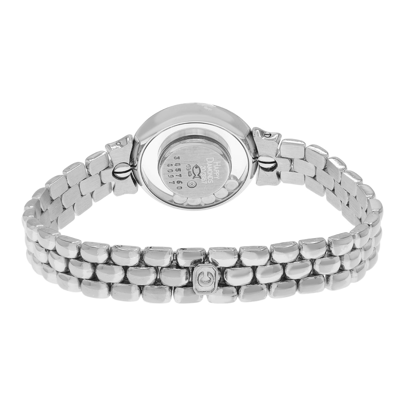 Exclusive Chopard 18K White Gold Happy Diamond Quartz Watch — Side View