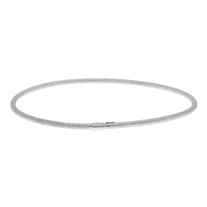 Exclusive 14K White Gold Blasted Bangle — Side View