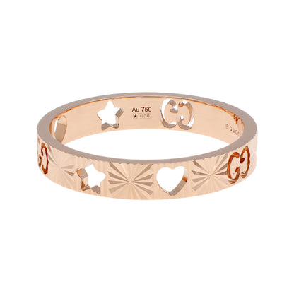 Exclusive Gucci 18K Rose Gold Icon Heart Band Ring — Side View