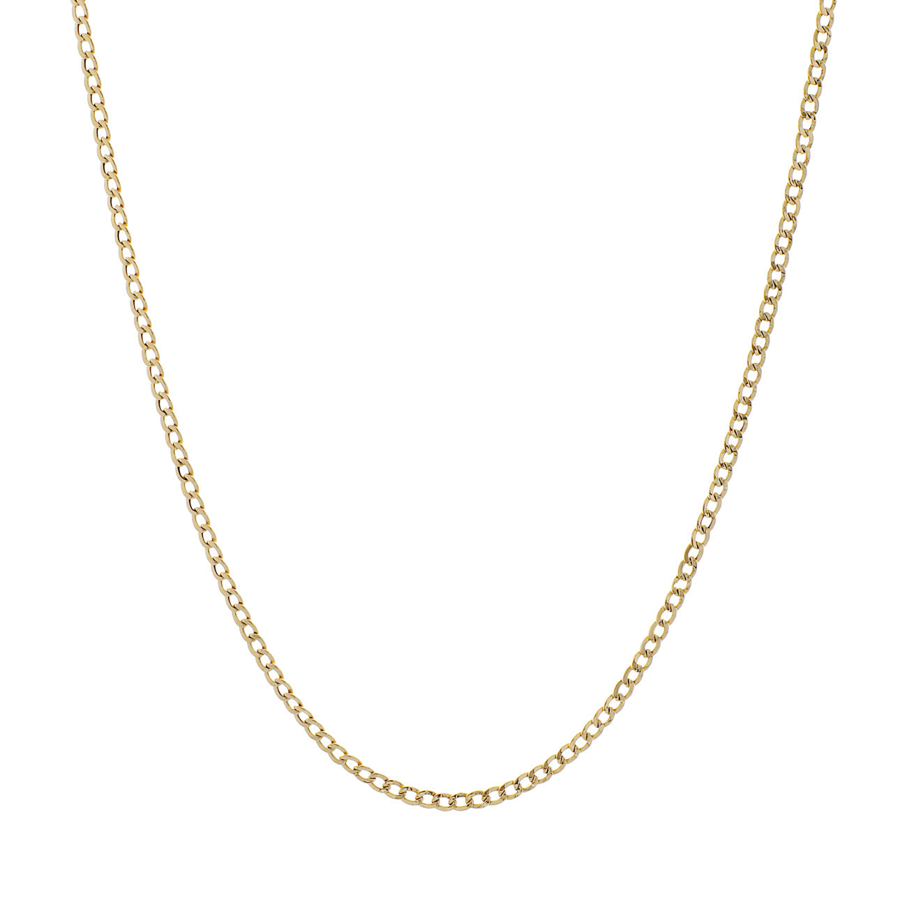 Exclusive 18K Yellow Gold Curb Link Chain Necklace — Front View
