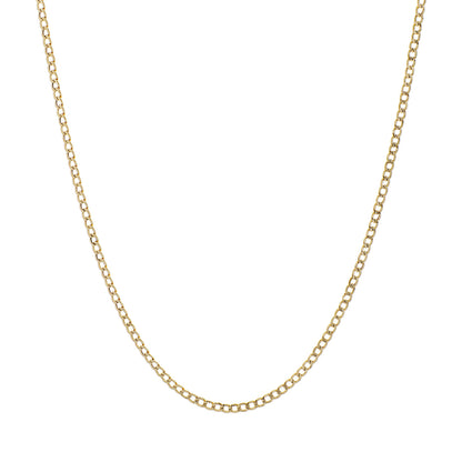 Exclusive 18K Yellow Gold Curb Link Chain Necklace — Front View